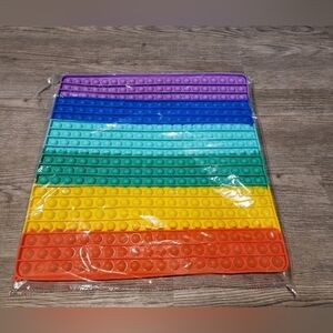 Jumbo Rainbow Pop It Fidget Toy 15.5 x 15.5 Bubble Sensory Stress Relief Silicon